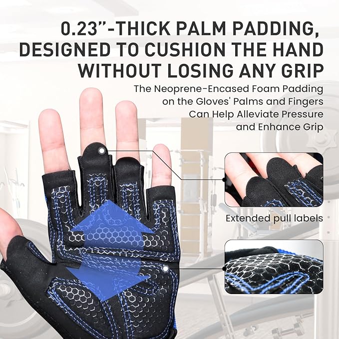 FINGER TEN Weightlifting Workout Gloves Full Half Finger with Wrist Strap Support, Padded Grip for Weight Lifting Gym Fitness Exercise Training Men Male