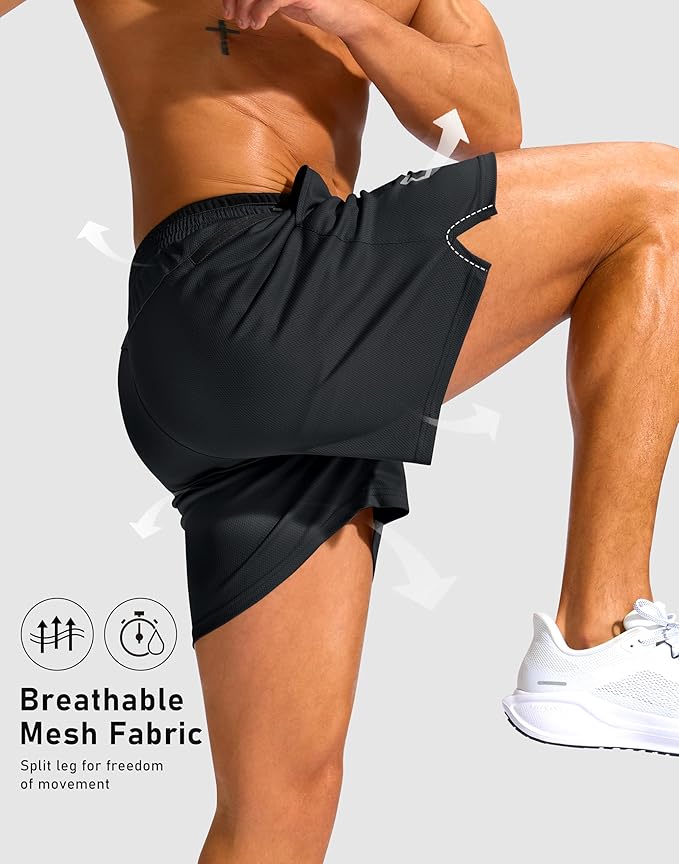 G Gradual Men's Running Athletic Shorts with Zipper Pocket 5"/ 7" Lightweight Quick Dry Gym Workout Shorts for Tennis Active