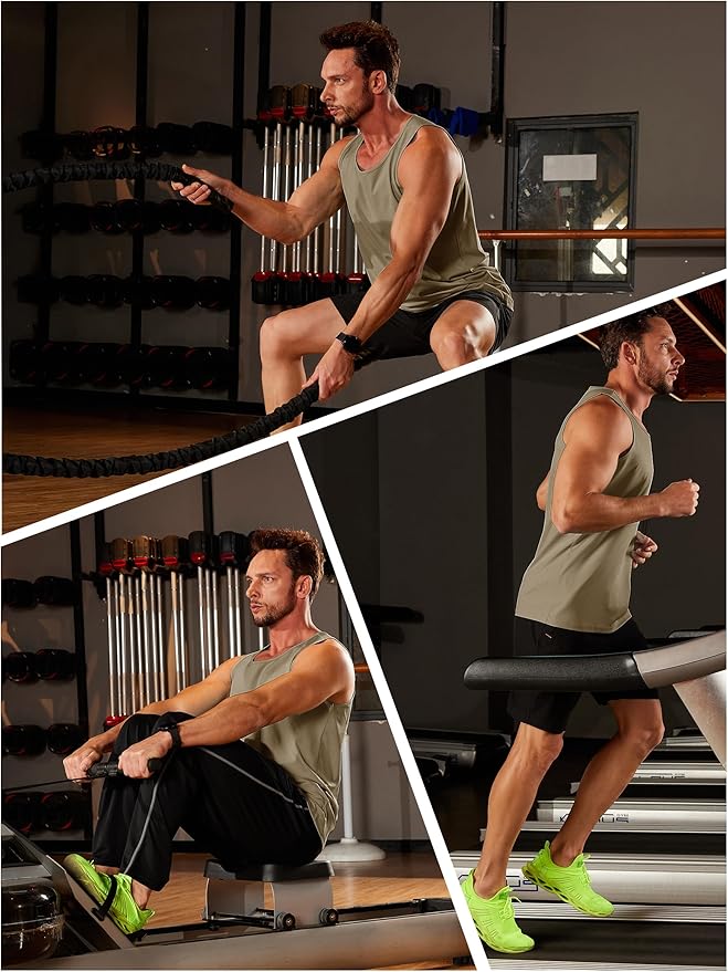 TACVASEN Men's Workout Tank Tops Sleeveless UPF 50+ Summer Sun Shirts Quick Dry for Running Swim Gym Beach