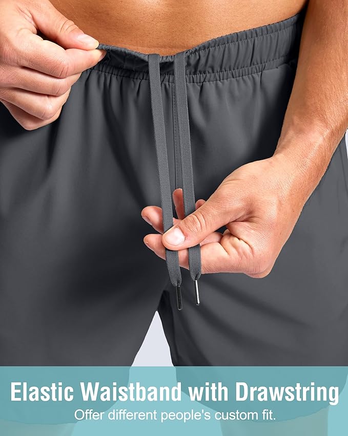 G Gradual Men's Athletic Running Shorts with Zipper Pockets Quick Dry 7"/ 5"/ 9" Workout Gym Shorts for Basketball Hiking