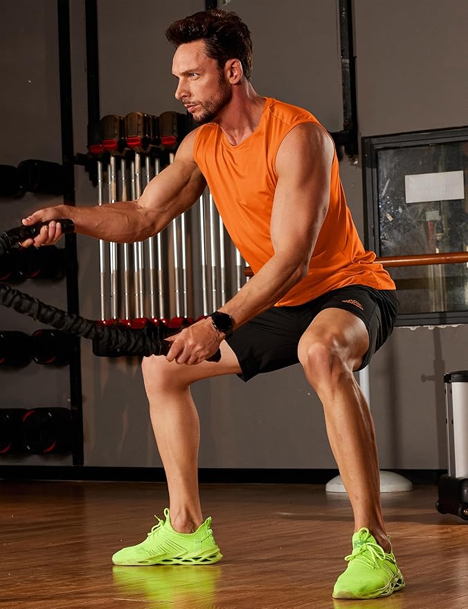 MAGCOMSEN 2 Pack Men's UPF 80+ Tank Tops Quick Dry Workout Gym Sleeveless Muscle Shirts Cooling Summer Beach Swim Shirt