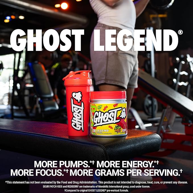 GHOST Legend Pre-Workout Powder, SPK Redberry - 30 Servings – Pre-Workout for Men & Women with Choline, L-Citrulline, & Beta Alanine for Energy & Focus