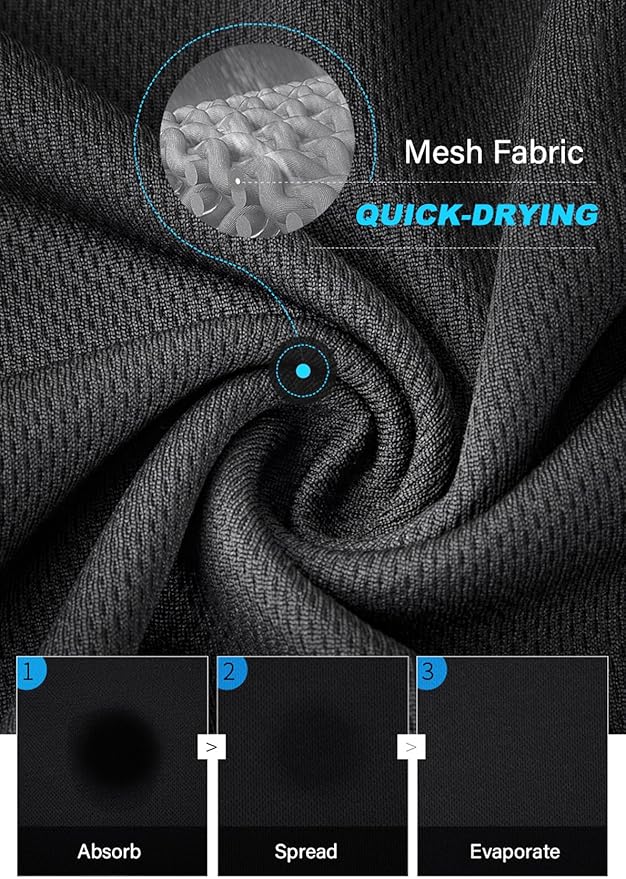 Boyzn 1, 3, 5 or 7 Pack Men's Workout Running Shirts, Dry Fit Moisture Wicking T-Shirt, Gym Athletic Short Sleeve Tee Shirts