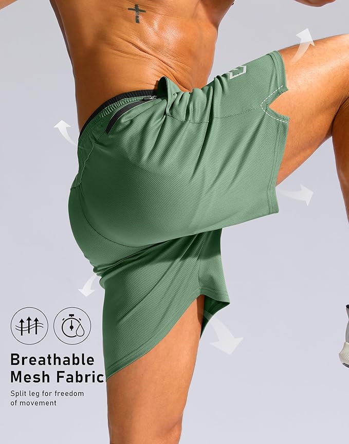 G Gradual Men's Running Athletic Shorts with Zipper Pocket 5"/ 7" Lightweight Quick Dry Gym Workout Shorts for Tennis Active