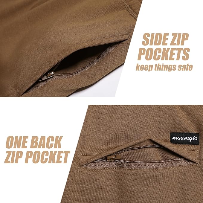 maamgic Mens Athletic Gym Shorts 5.5" Elastic Waist Casual Pajama Pocket Jogger Men Workout Short Pants