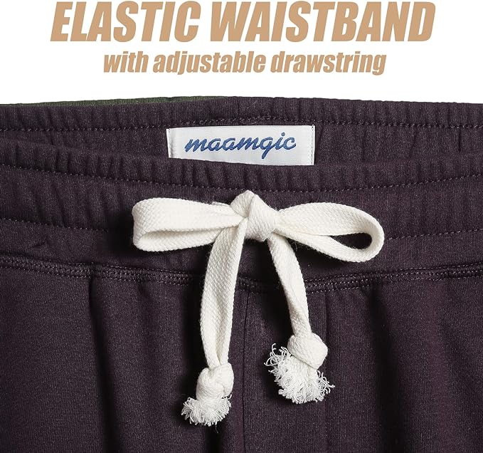 maamgic Mens Athletic Gym Shorts 5.5" Elastic Waist Casual Pajama Pocket Jogger Men Workout Short Pants