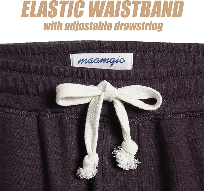 maamgic Mens Athletic Gym Shorts 5.5" Elastic Waist Casual Pajama Pocket Jogger Men Workout Short Pants