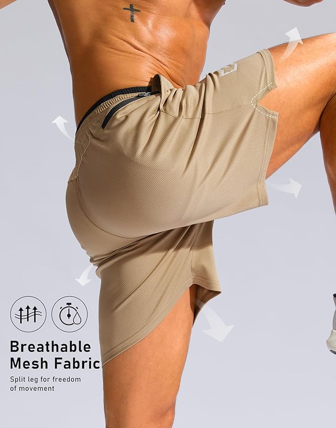 G Gradual Men's Running Athletic Shorts with Zipper Pocket 5"/ 7" Lightweight Quick Dry Gym Workout Shorts for Tennis Active