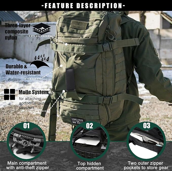 Gym Bag Duffle Bags Backpack - Travel Weekender Bag for Men Women Workout Bag for Military,Sports,Overnight,Basketball,Tactical,Football,Waterproof & Tear Resistant