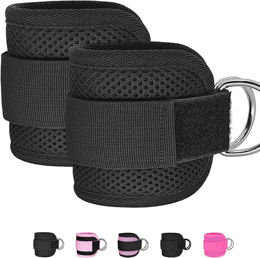Fitness Ankle Straps for Cable Machine, Kickbacks Glute Workouts, Lower Body Exercises, Adjustable Leg Straps with Neoprene Padding Men Women