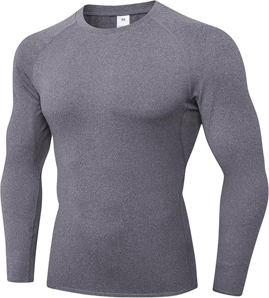 Compression Shirt Men Long Sleeve Quick Dry T-Shirt Athletic Workout Base Layer Running Sports Gym Undershirts