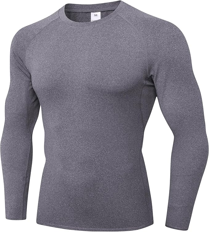 Compression Shirt Men Long Sleeve Quick Dry T-Shirt Athletic Workout Base Layer Running Sports Gym Undershirts