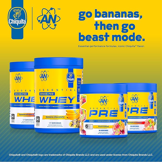 AN Essentials Pre-Workout Powder Supplement for Men & Women | Energy Drink Mix with 200mg Caffeine, Beta Alanine, Citrulline, & Creatine | Fruit Blend | 30 Servings