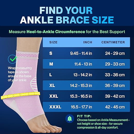 Modvel Foot & Ankle Brace Socks for Sprained Ankle Compression Sleeve - Plantar Fasciitis Relief Brace, Foot Support for pain Women & Men - Tendonitis & Arthritis Feet Sleeve, Stabilizing Ankles Wrap