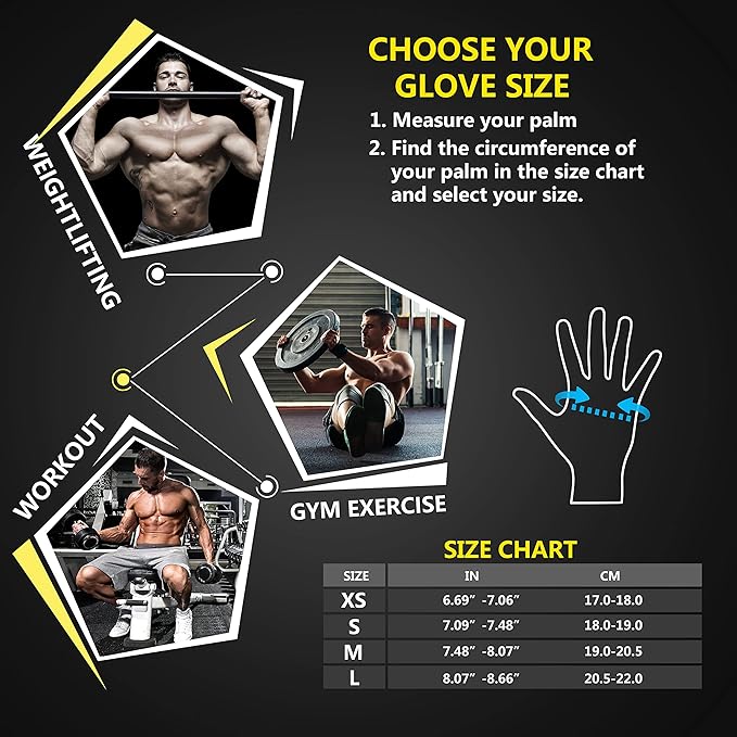 ihuan Workout Gloves for Men Full-Finger: Weight Lifting for Men, Gym Full Hand Gloves for Weightlifting, Deadlift