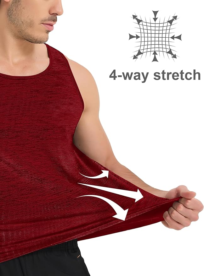 MAGCOMSEN Men's UPF 50+ Tank Top Quick Dry Summer Workout Muscle Sleeveless Shirts for Swim Beach Bodybuilding