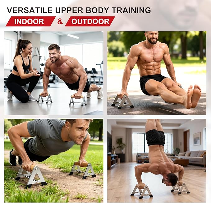Push Up Bar - Heavy-Duty Stainless Steel Pushup Stands with Non-Slip Base, 500LB Capacity, Portable Home Gym Equipment for Strength Training & Floor Workout