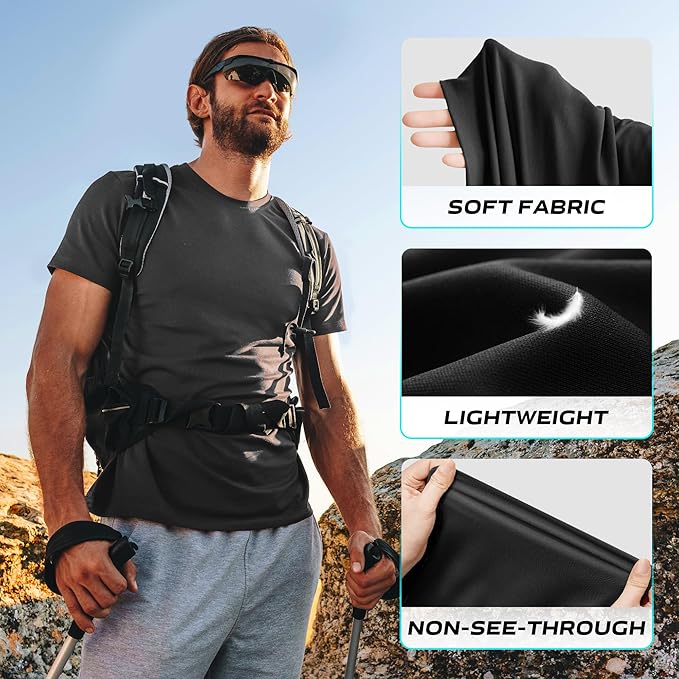 CE' CERDR Mens Workout Shirts Quick Dry Performance Short Sleeve Athletic Shirts