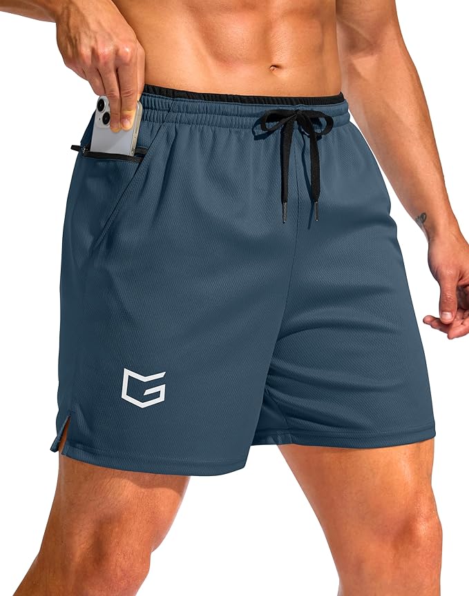 G Gradual Men's Running Athletic Shorts with Zipper Pocket 5"/ 7" Lightweight Quick Dry Gym Workout Shorts for Tennis Active