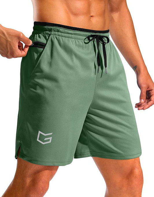 G Gradual Men's Running Athletic Shorts with Zipper Pocket 5"/ 7" Lightweight Quick Dry Gym Workout Shorts for Tennis Active