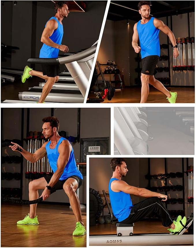 Boladeci Men's Tank Top Workout Athletic Quick Dry UPF 50+ Sun Protection Lightweight Summer Beach Gym Sleeveless Shirts