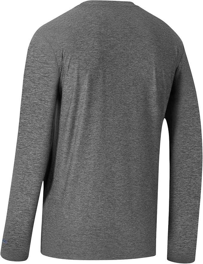 Men’s UPF 50+ Long Sleeve Performance T-Shirts Permanent UV Protective Quick Dry for Everyday Hiking Fishing Beach
