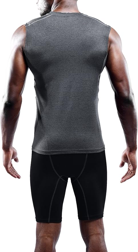 NELEUS Men's 3 Pack Dry Fit Compression Tank Top