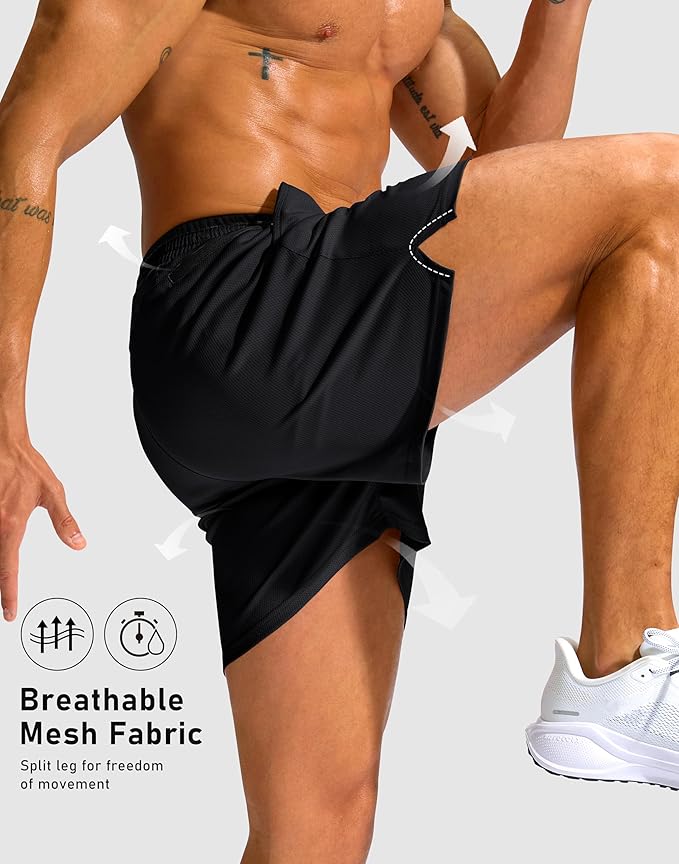 G Gradual Men's Running Athletic Shorts with Zipper Pocket 5"/ 7" Lightweight Quick Dry Gym Workout Shorts for Tennis Active