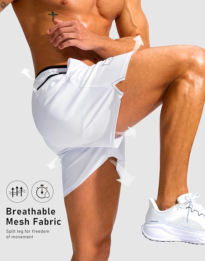 G Gradual Men's Running Athletic Shorts with Zipper Pocket 5"/ 7" Lightweight Quick Dry Gym Workout Shorts for Tennis Active