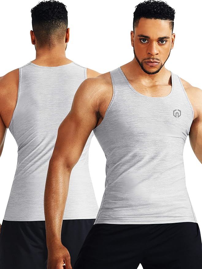 NELEUS Men's 3 Pack Dry Fit Compression Tank Top