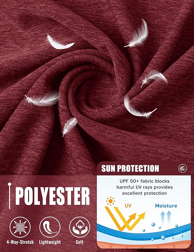 MAGCOMSEN Men's Long Sleeve Shirts UPF 50+ UV Sun Protection Athletic Shirts for Hiking Running Workout Rash Guard