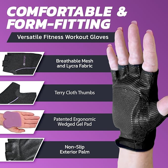 Fitness Gloves for Women & Men with Wrist Support, Workout & Strength Training Gloves, Gym Accessories for Ladies/Men, & Weight Lifting Gloves
