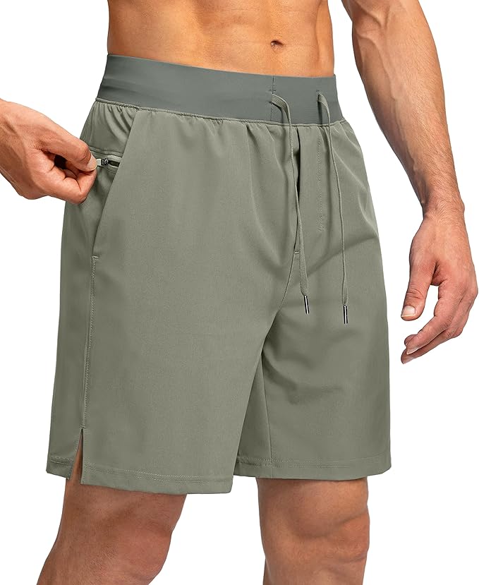 Men's Running Shorts with Zipper Pockets 9 Inch/ 7 Inch / 5 Inch Lightweight Quick Dry Gym Workout Athletic Shorts for Men