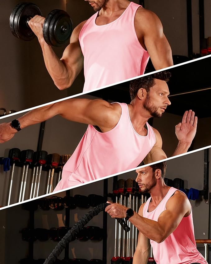 Boladeci Men's Tank Top Workout Athletic Quick Dry UPF 50+ Sun Protection Lightweight Summer Beach Gym Sleeveless Shirts