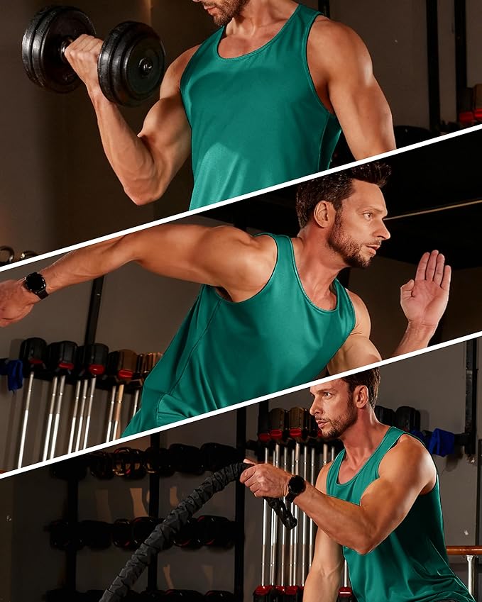 Boladeci Men's Tank Top Workout Athletic Quick Dry UPF 50+ Sun Protection Lightweight Summer Beach Gym Sleeveless Shirts