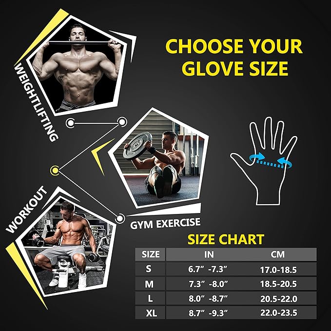 ihuan Workout Gloves for Men Full-Finger: Weight Lifting for Men, Gym Full Hand Gloves for Weightlifting, Deadlift