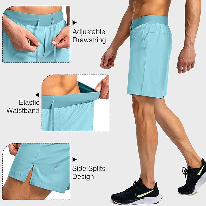 Men's Running Shorts with Zipper Pockets 9 Inch/ 7 Inch / 5 Inch Lightweight Quick Dry Gym Workout Athletic Shorts for Men