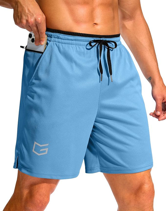 G Gradual Men's Running Athletic Shorts with Zipper Pocket 5"/ 7" Lightweight Quick Dry Gym Workout Shorts for Tennis Active