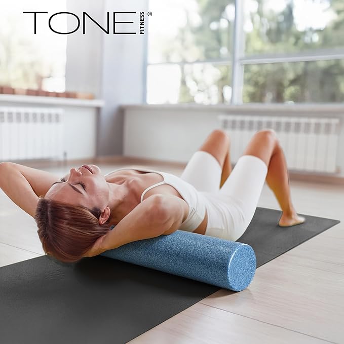 Tone Fitness High Density EPP Foam Exercise Foam Roller for Yoga, Pilates, Stretching, Massage, and Recovery | Multiple Sizes and Colors