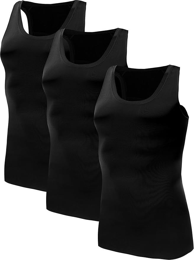 NELEUS Men's 3 Pack Dry Fit Compression Tank Top