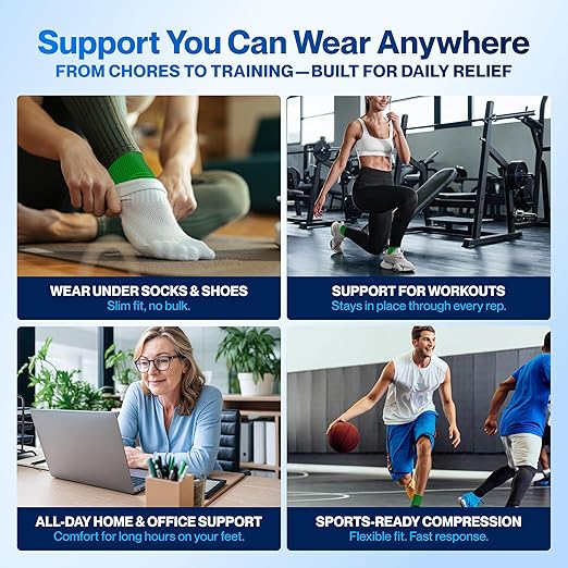 Modvel Foot & Ankle Brace Socks for Sprained Ankle Compression Sleeve - Plantar Fasciitis Relief Brace, Foot Support for pain Women & Men - Tendonitis & Arthritis Feet Sleeve, Stabilizing Ankles Wrap