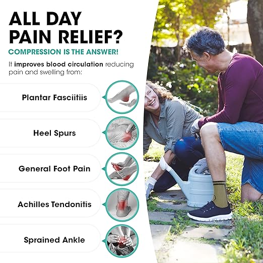 Modvel Foot & Ankle Brace Socks for Sprained Ankle Compression Sleeve - Plantar Fasciitis Relief Brace, Foot Support for pain Women & Men - Tendonitis & Arthritis Feet Sleeve, Stabilizing Ankles Wrap