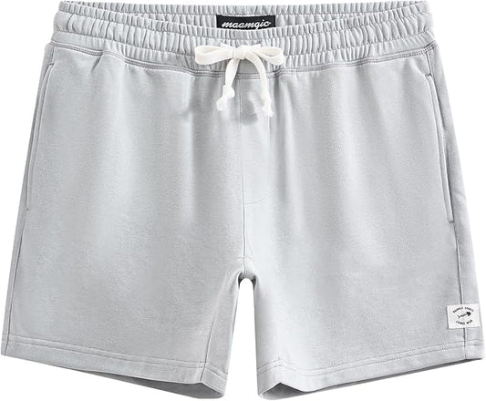 maamgic Mens Athletic Gym Shorts 5.5" Elastic Waist Casual Pajama Pocket Jogger Men Workout Short Pants