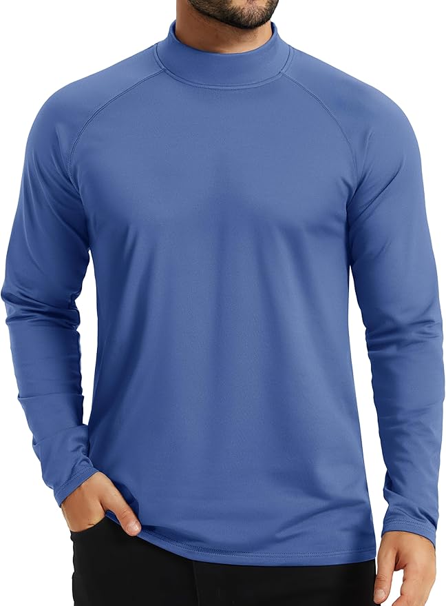 TACVASEN Mens Thermal Fleece Shirt Mock Turtle Neck Base Layer Long Sleeve Athletic Warm Undershirt Winter Running Tops