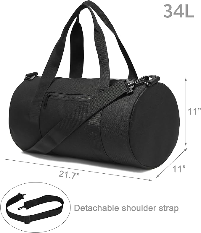 Small Gym Bag Duffel Bag for Women Men Fitness Sports Bag Workout Adjustable Detachable Shoulder Strap Lightweight Carry on Travel Duffle Bag