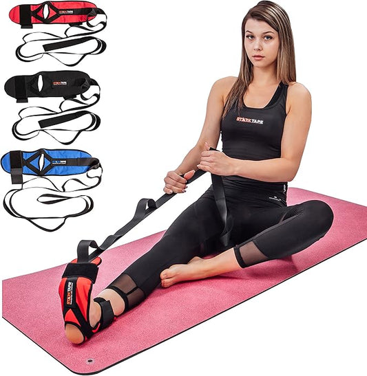 Foot and Leg Stretcher. Stretching Strap Loops for Plantar Fasciitis, Heel Spurs, Foot Drop, Hamstring, Quads. Improve Strength, Stretches, Achilles Tendonitis Stretch and Calf Pain Relief
