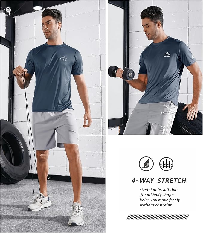 NORTHYARD Men's UPF 50+ Sun Protection Shirts Swim SPF UV Quick Dry Short Sleeve T-Shirts for Athletic Fishing Rash Guard