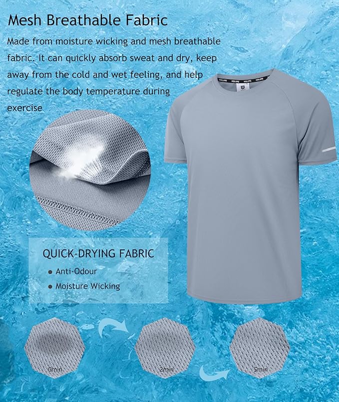 Holure Men's Mesh Quick-Dry Short Sleeve Workout T-Shirt