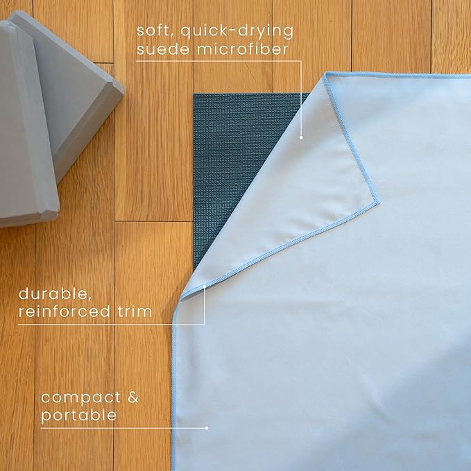 S&T INC. Yoga Mat Towel, Quick Dry Towel, Soft and Absorbent for Gym, Pilates, and Hot Yoga Mat, 1 Pack, 26.5 inches x 72 inches, Microfiber, Blue