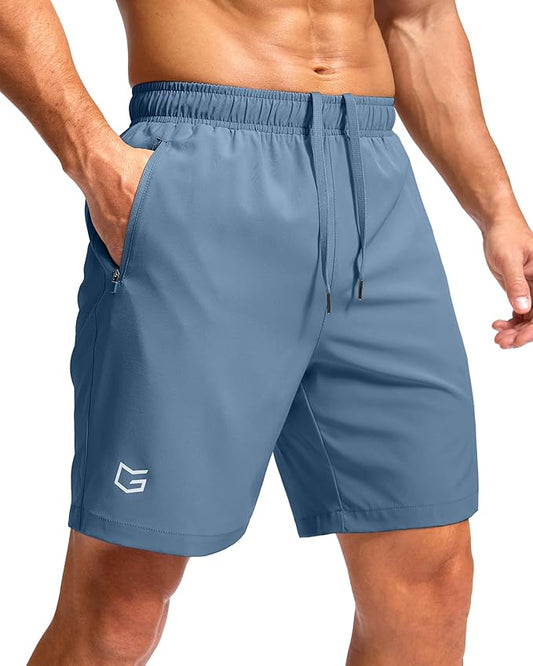 G Gradual Men's Athletic Running Shorts with Zipper Pockets Quick Dry 7"/ 5"/ 9" Workout Gym Shorts for Basketball Hiking